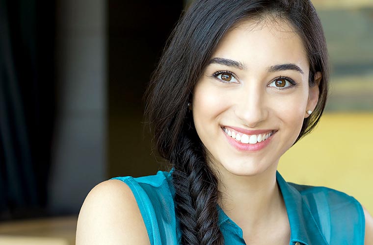 Young woman with veneers